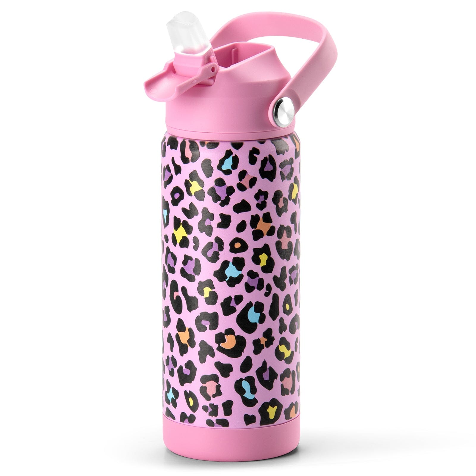 Pink Leopard Water Bottle chocomochakids 18Oz 