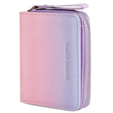 Purple Pink Gradient Leather Wallet Choco Mocha 