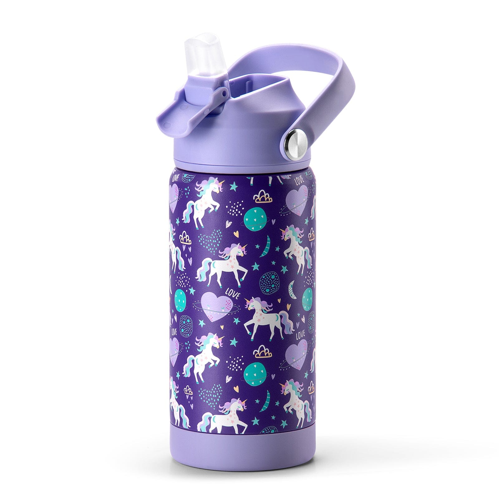 Purple Unicorn Water Bottle chocomochakids 14Oz 