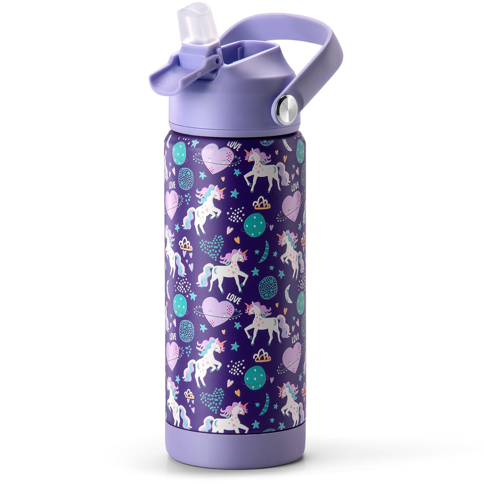 Purple Unicorn Water Bottle chocomochakids 18Oz 