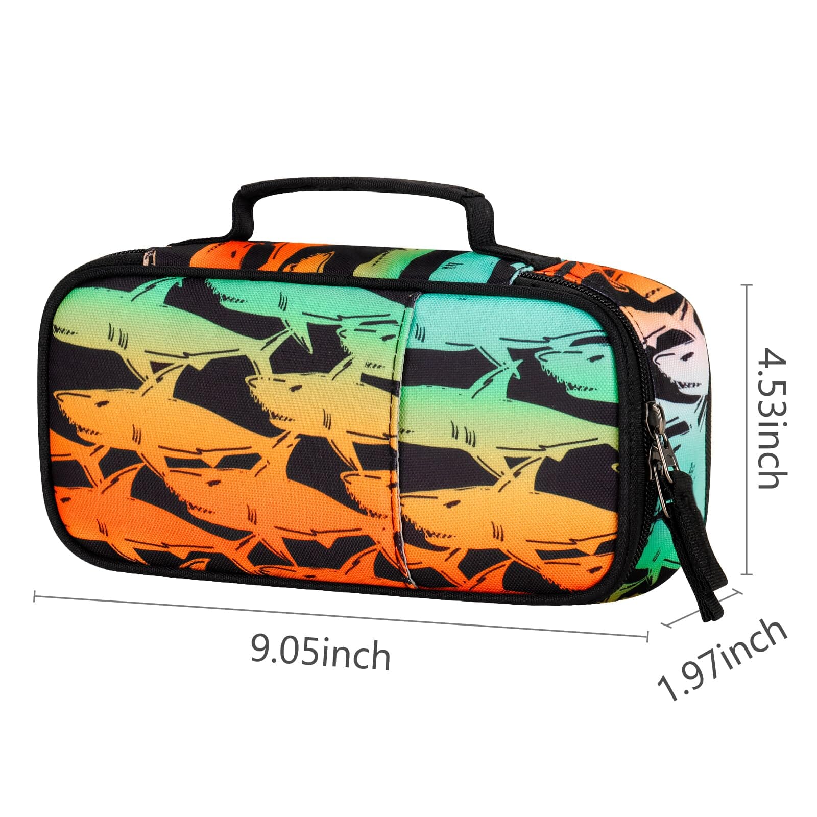 Shark Gradient Orange Pencil Case Pencil Case Choco Mocha 