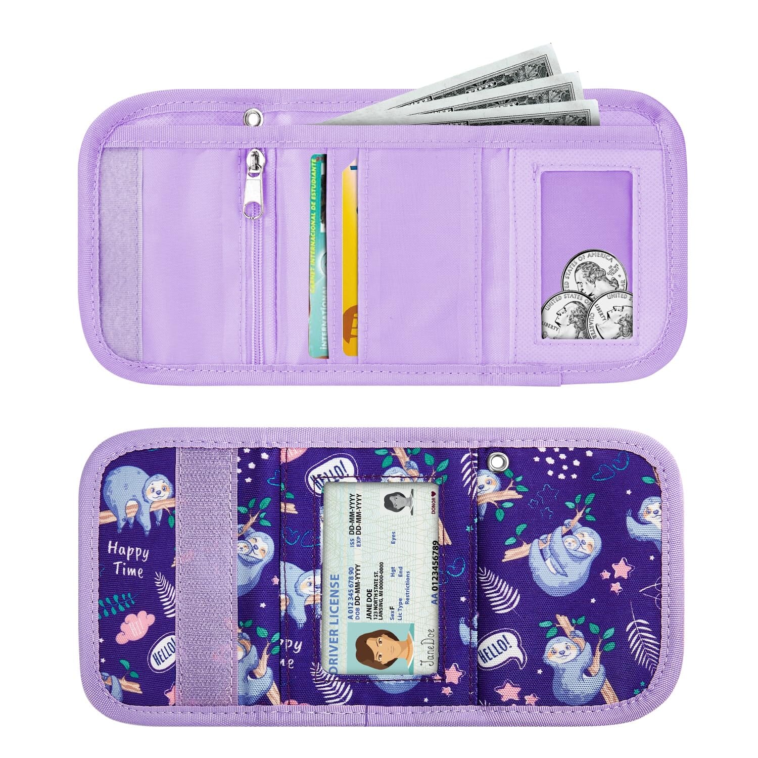 Sloth-Purple Wallet Girls Wallet Choco Mocha 