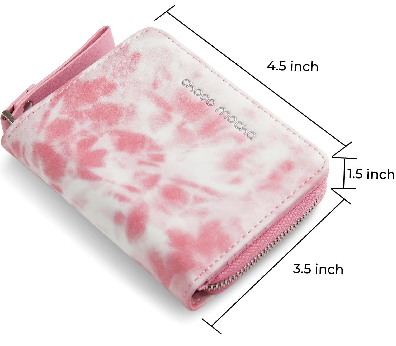 Tie-Dye Gradient Pink Leather Wallet Choco Mocha 