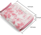 Tie-Dye Gradient Pink Leather Wallet Choco Mocha 