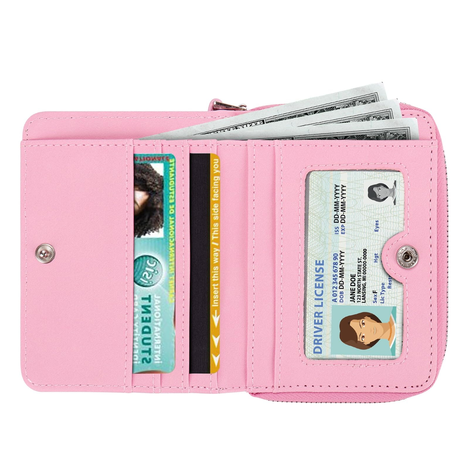 Tie Dye-Pink Leather Wallet Choco Mocha 