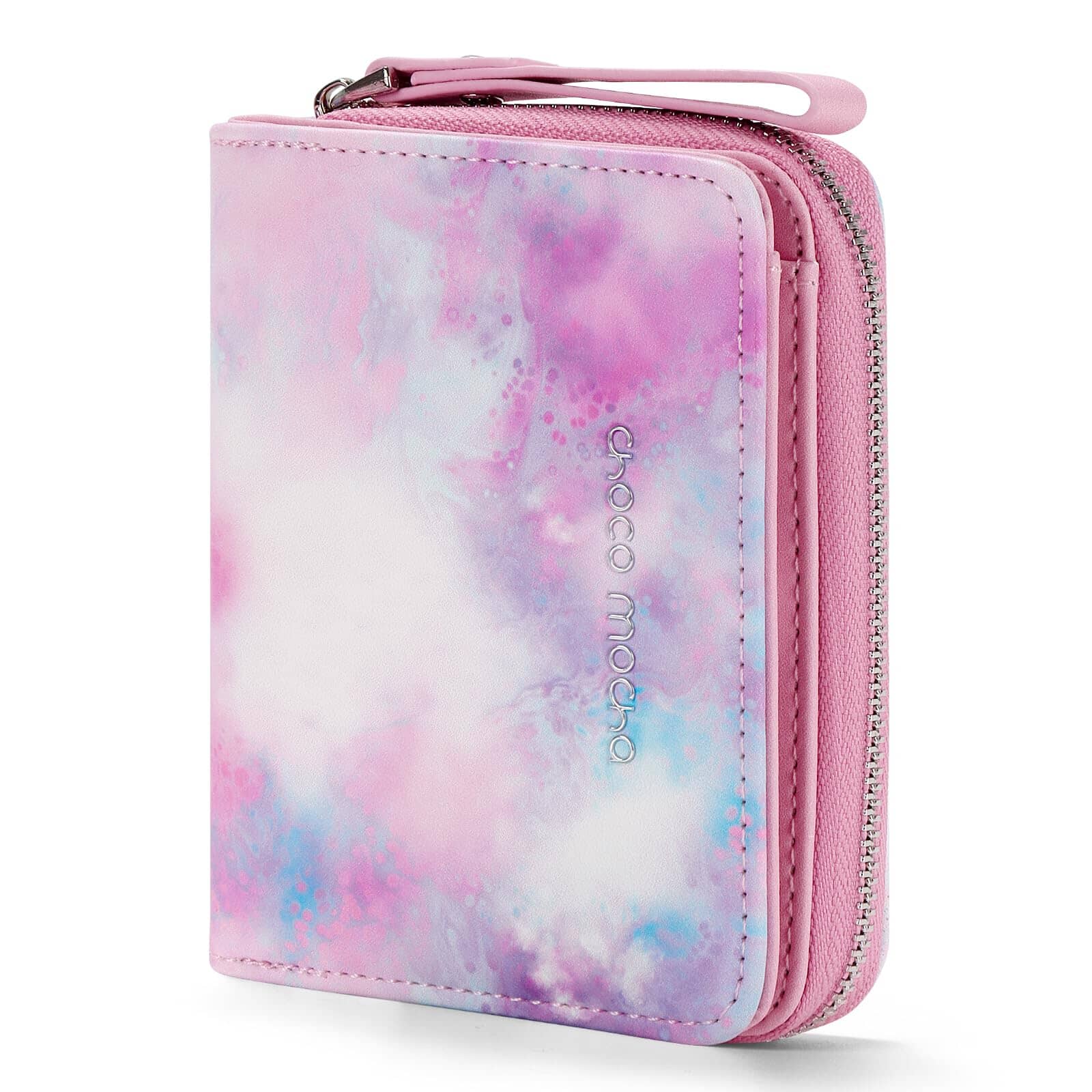 Tie Dye-Pink Leather Wallet Choco Mocha 