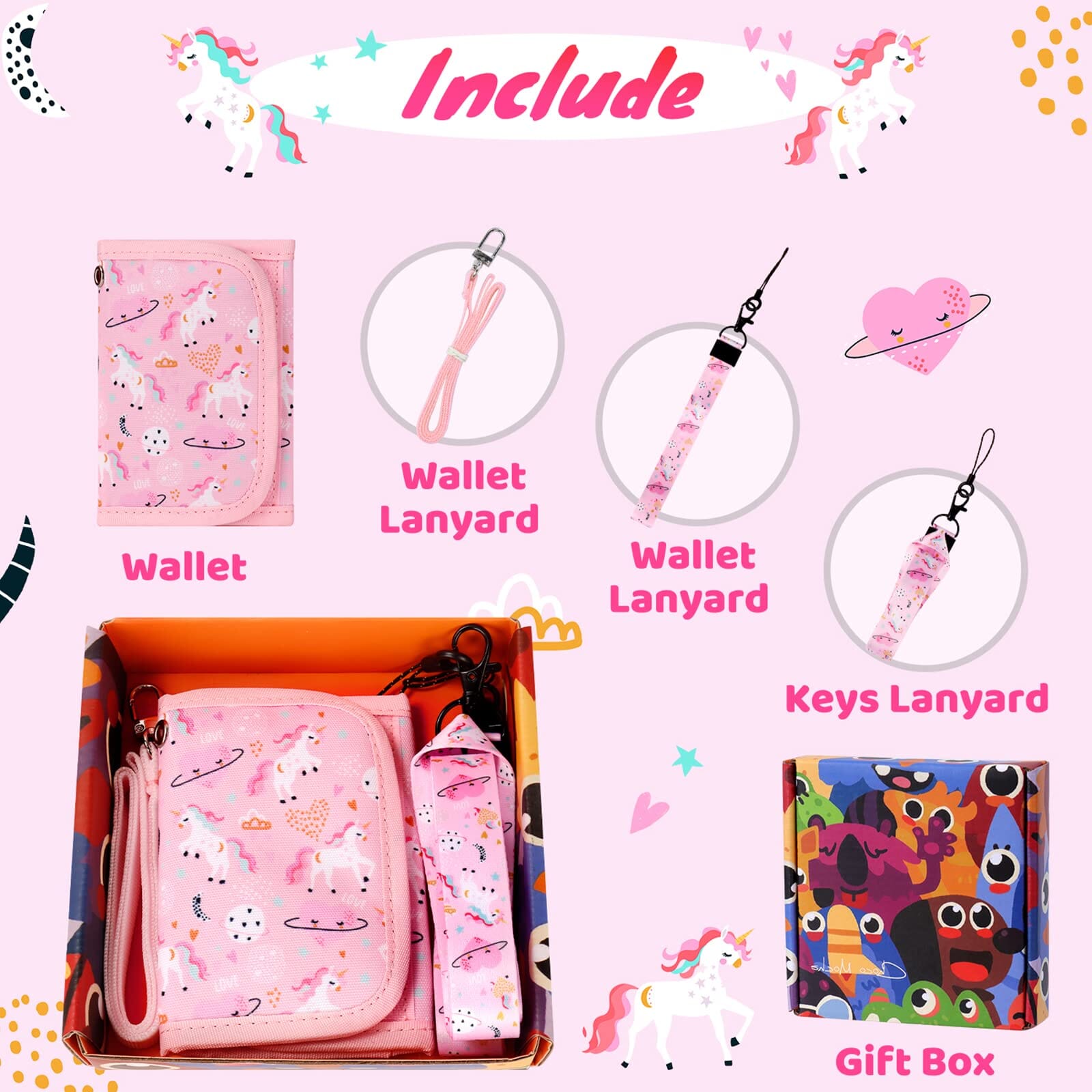 Unicorn-Pink Wallet Girls Wallet Choco Mocha 