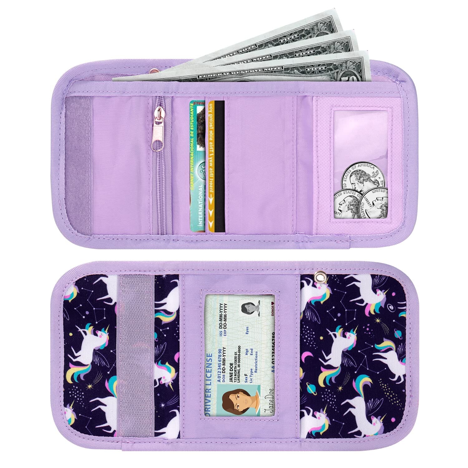 Unicorn-Purple Wallet Girls Wallet Choco Mocha 