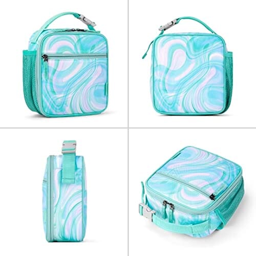 Choco Mocha Girls Lunch Box for School, Green Marble Lunch Bag for Kids chocomochakids 